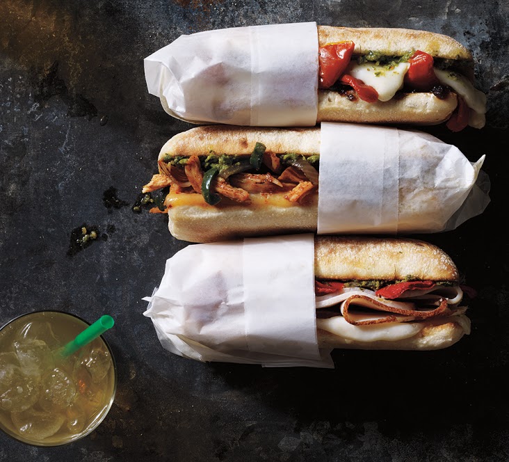Hearty paninis, iced drink