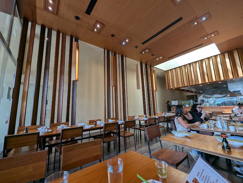 Modern dining room, open kitchen