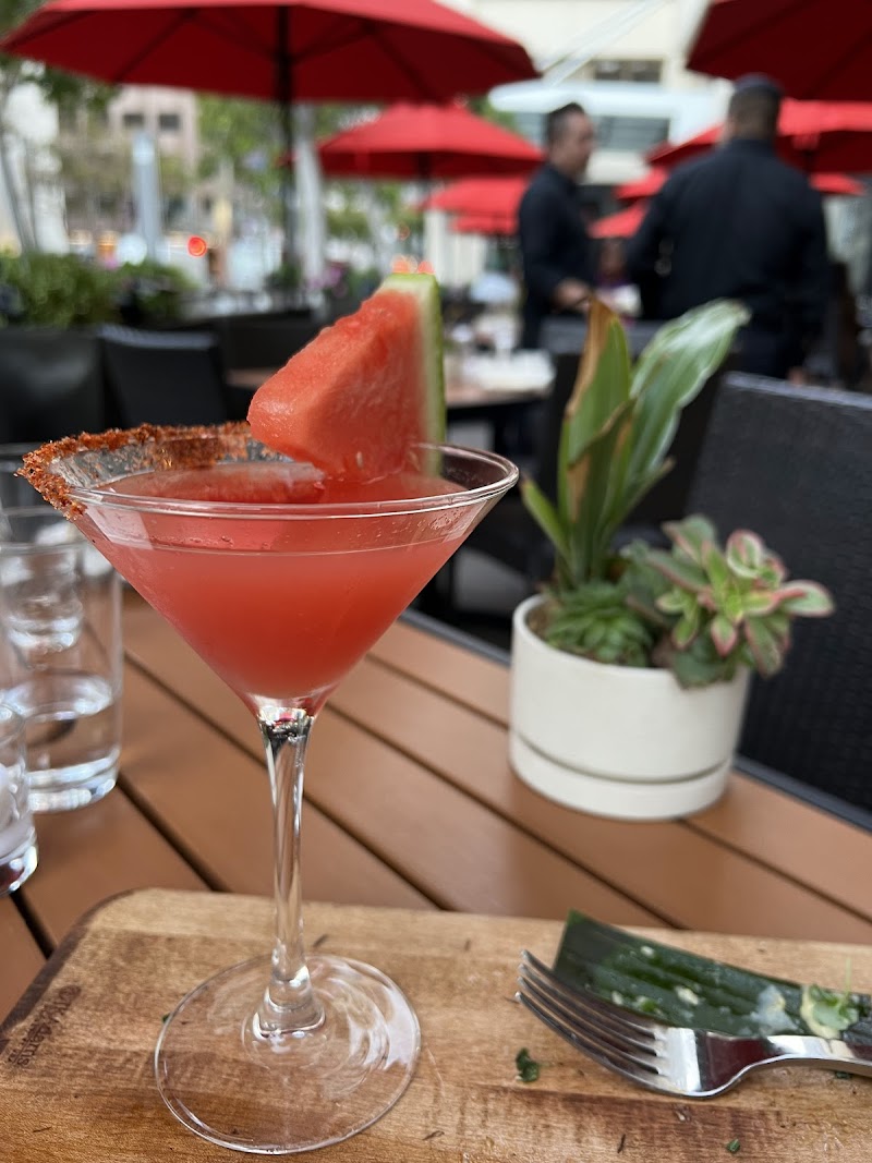 Watermelon martini on the patio