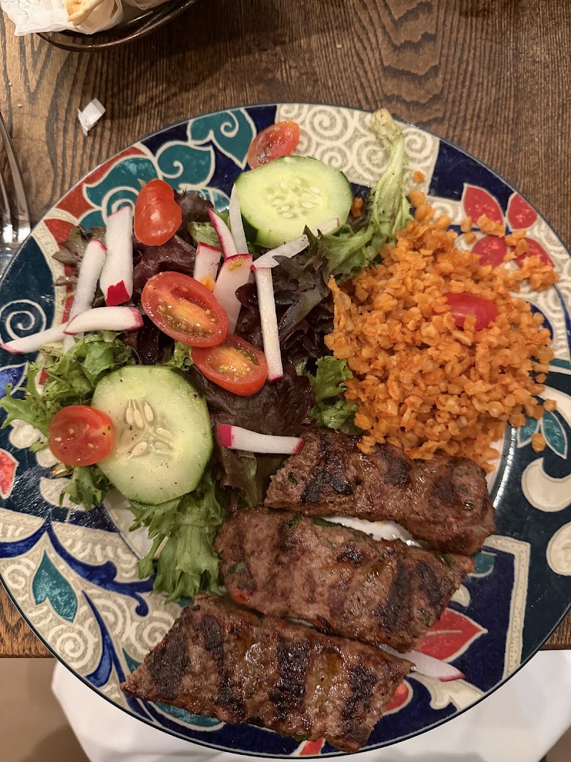 Kebab with bulgur salad