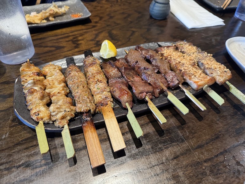 Rows of fresh skewers