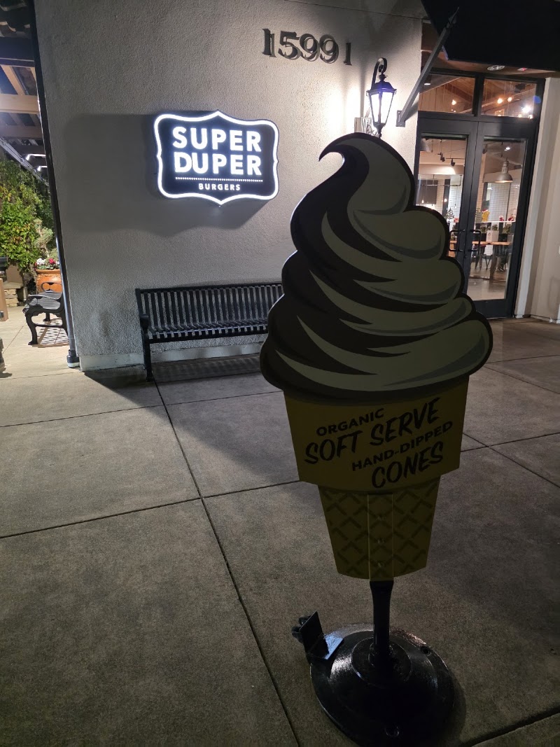 Organic soft serve cones outside