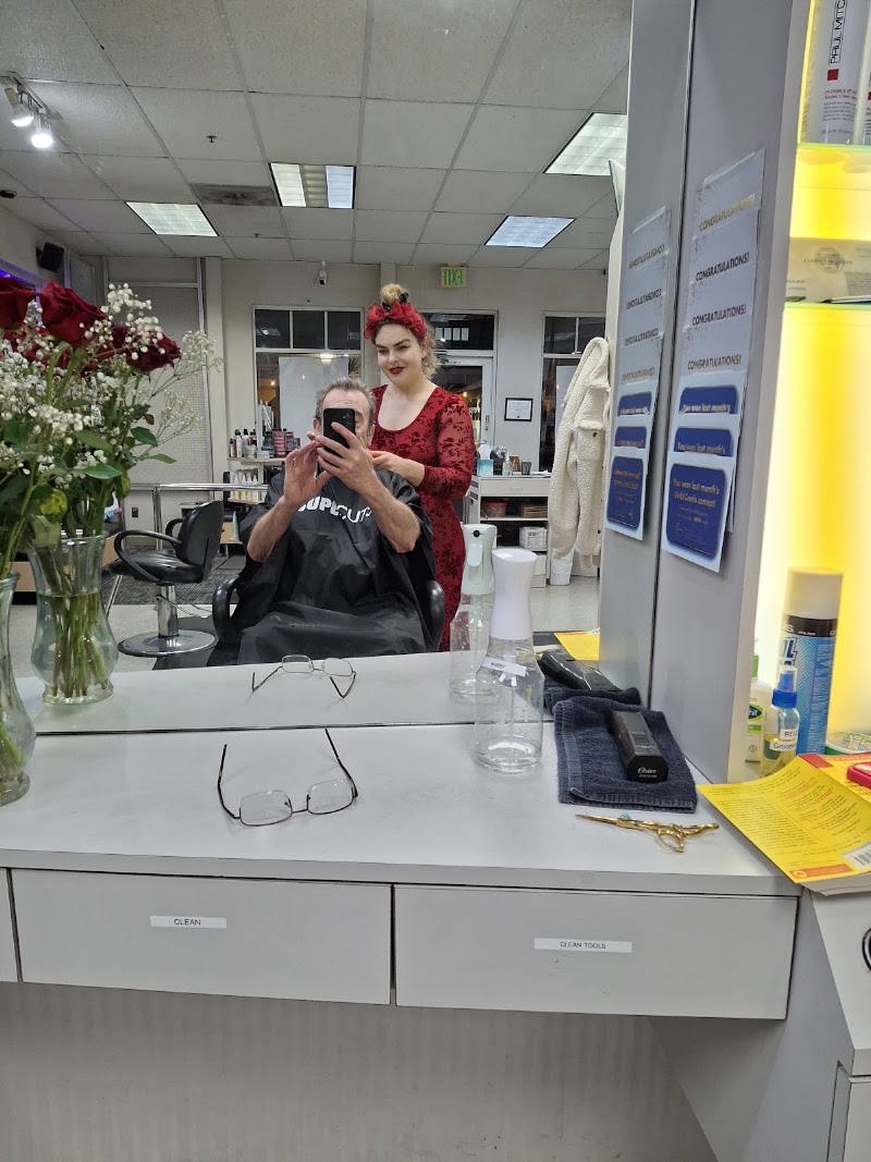 Stylist and client mirror moment