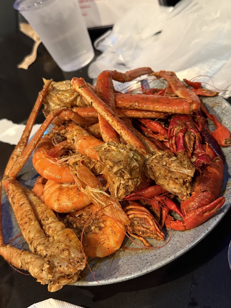Crab legs, shrimp, crawfish
