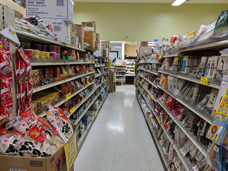 Aisles stocked with Japanese goods