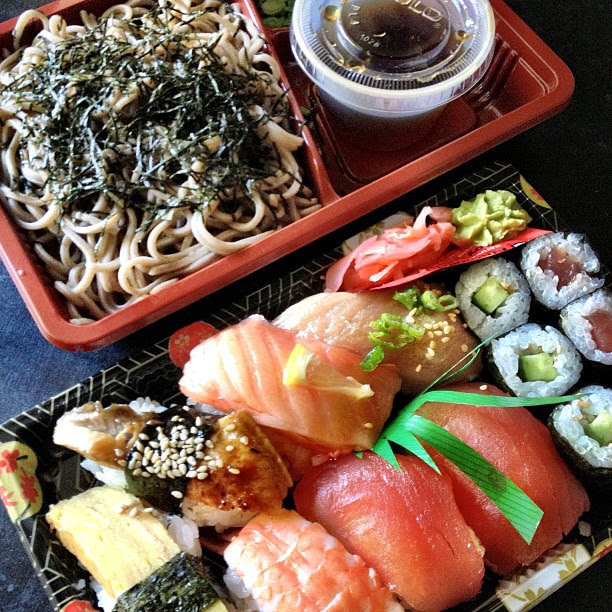 Fresh bento and sushi