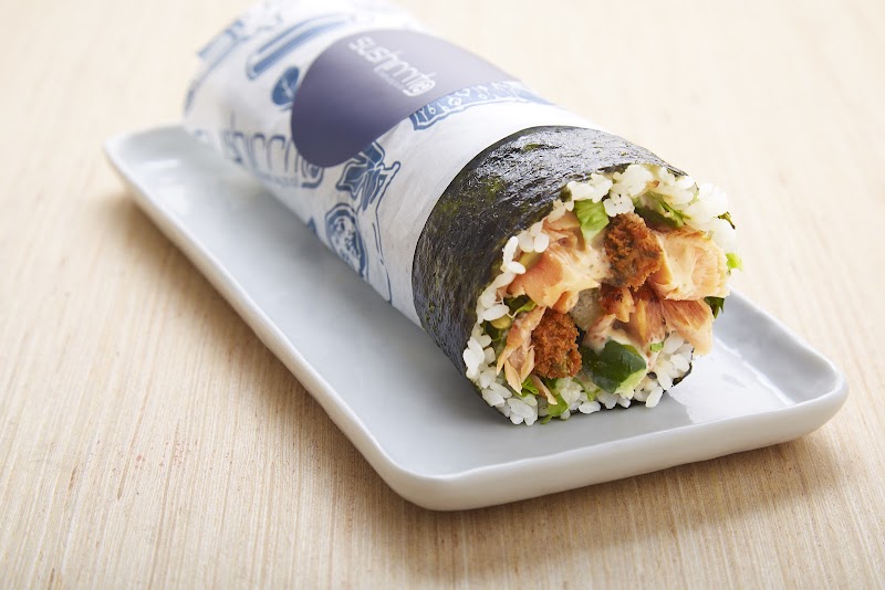 Nori-wrapped roll, ready to eat