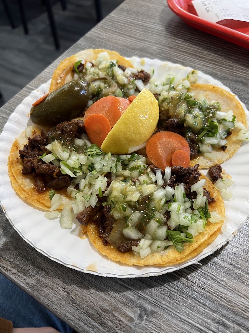 Three carne asada tacos