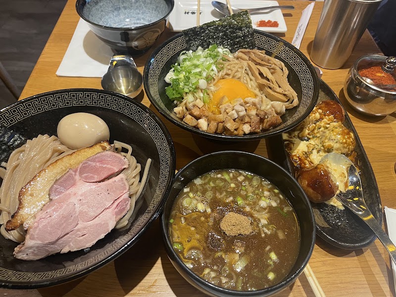 Full spread, tsukemen feast