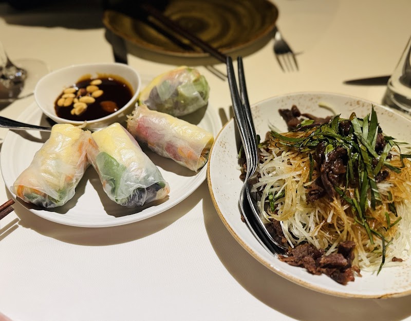 Spring rolls, papaya salad