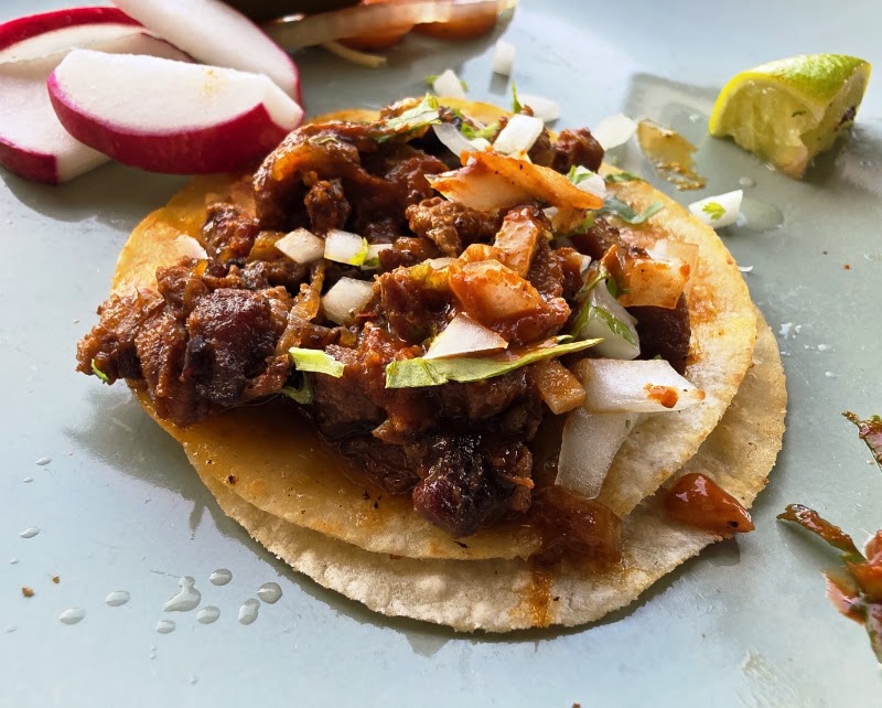 Generous taco meat portions