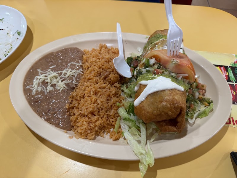 Chimichanga with rice, beans