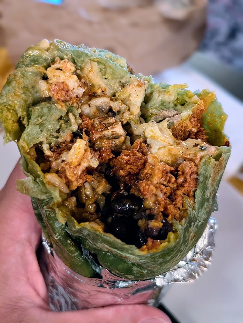 Packed burrito, fresh fillings