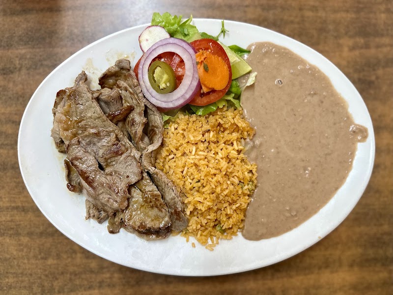 Grilled steak rice platter