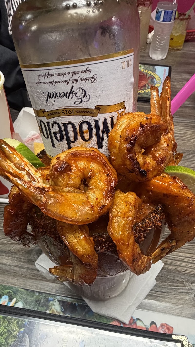 Charred seasoned shrimp bowl