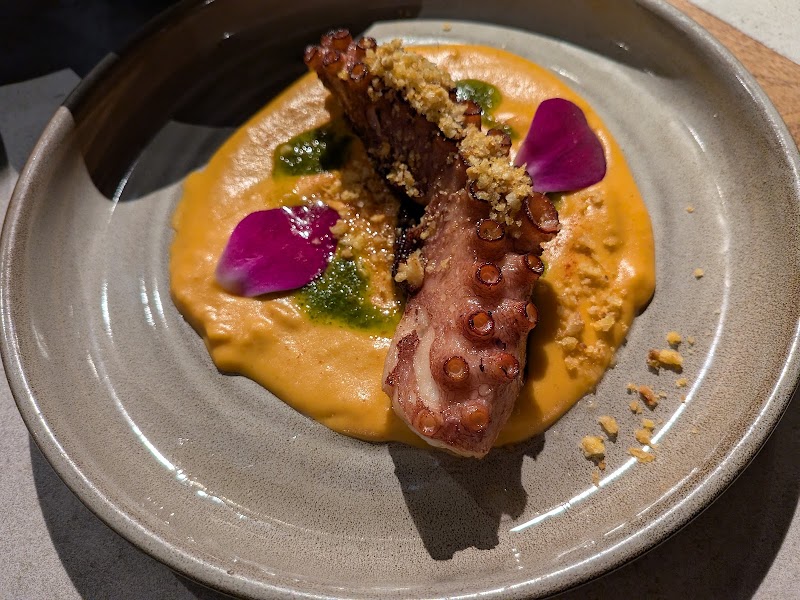 Grilled octopus, golden purée
