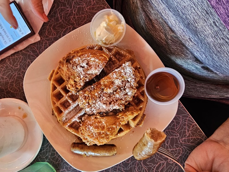Chicken and waffle stack
