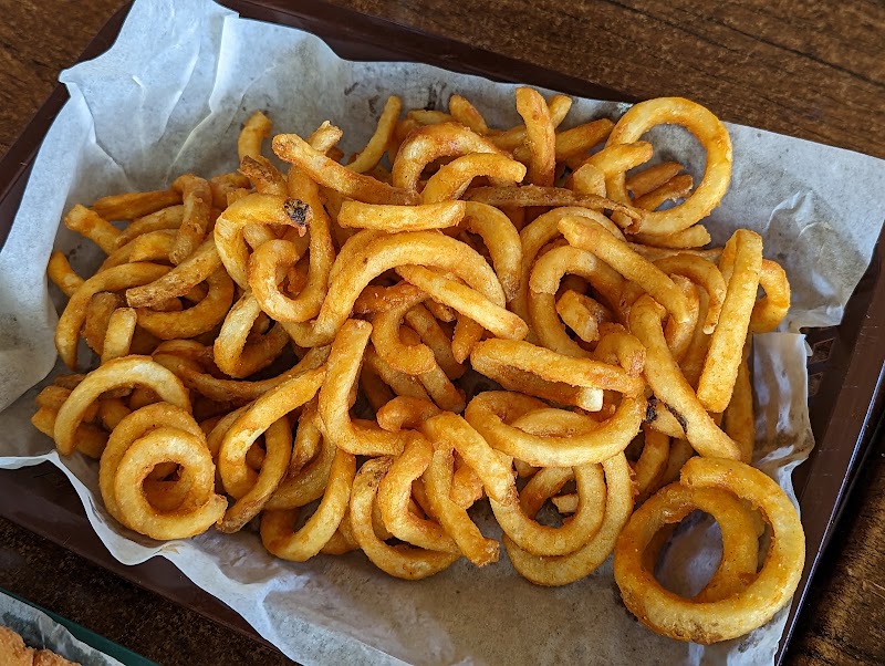 Golden curly fries basket