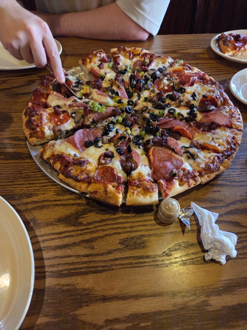 Loaded pizza, fresh toppings
