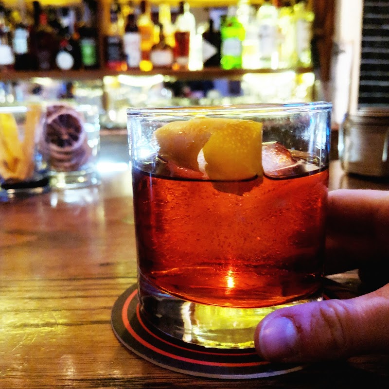 Classic cocktail, warm amber glow