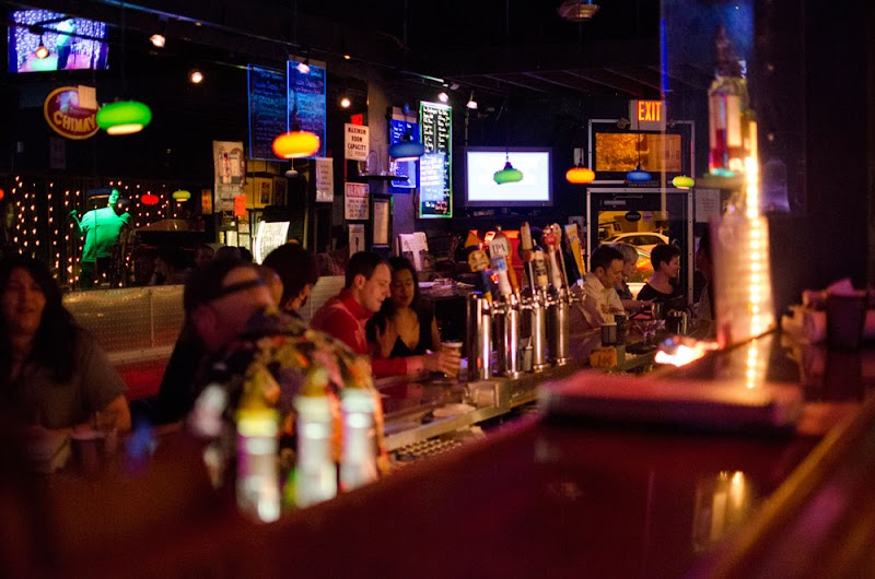 Lively bar crowd inside