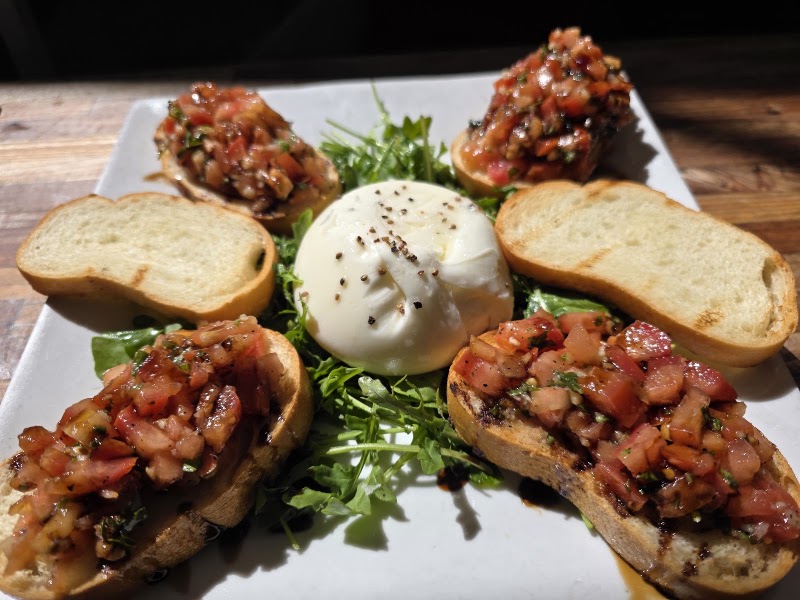 Bruschetta with fresh burrata