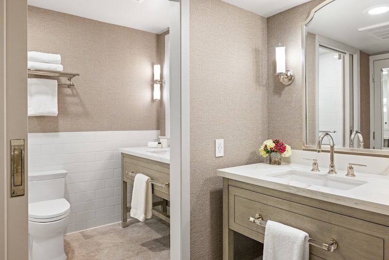 Refined, freshly renovated bathroom
