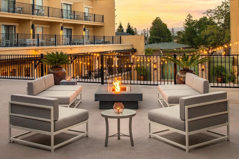 Fire pit at sunset