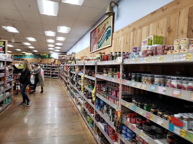 Well-stocked pantry shelves