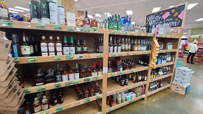 Spirits aisle, well stocked