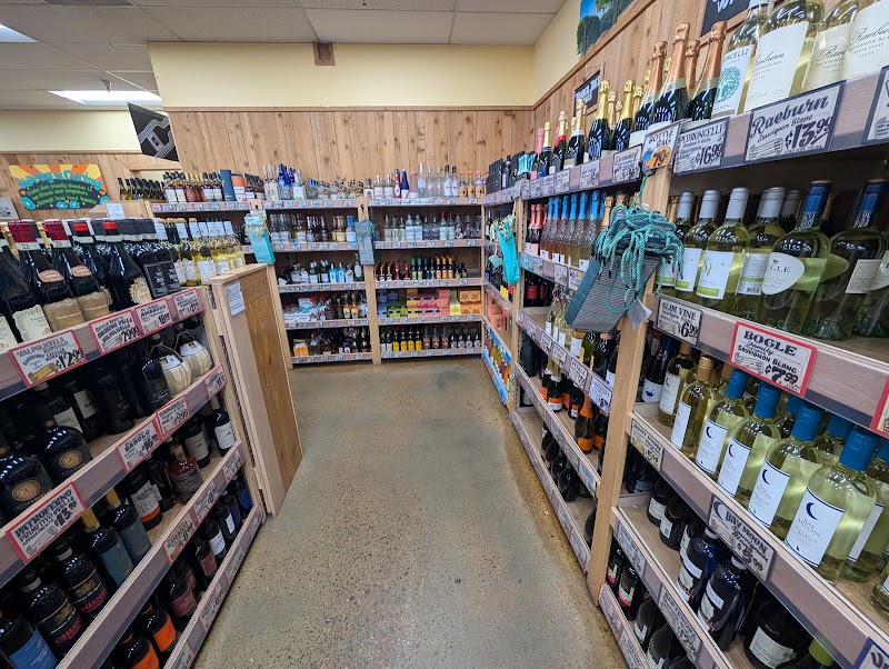 Wine aisle, well-stocked shelves
