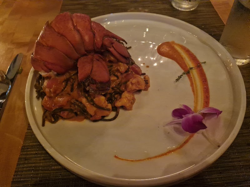 Lobster over squid ink