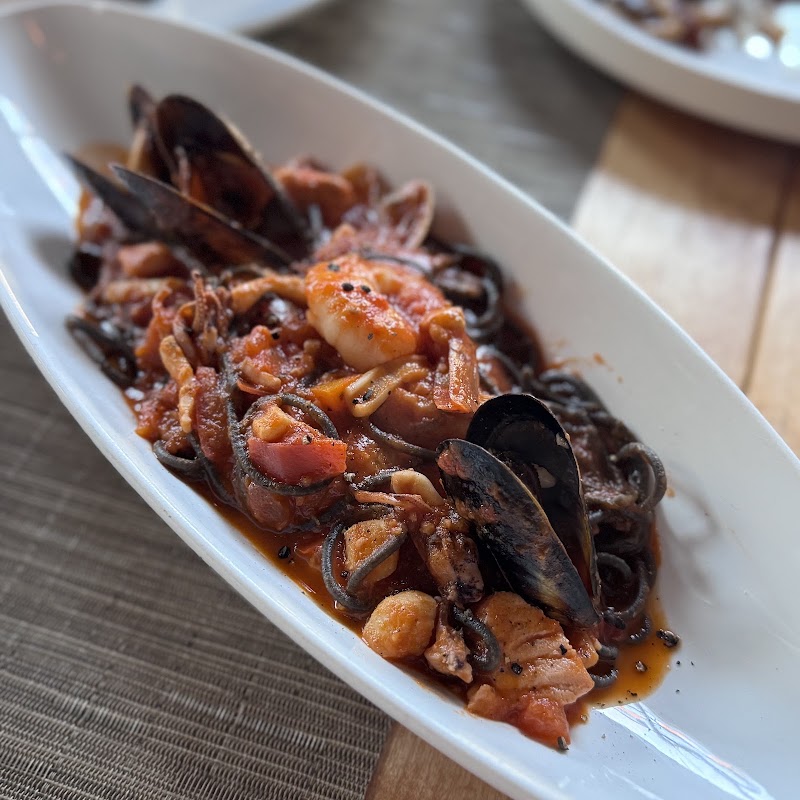 Seafood pasta, rich tomato