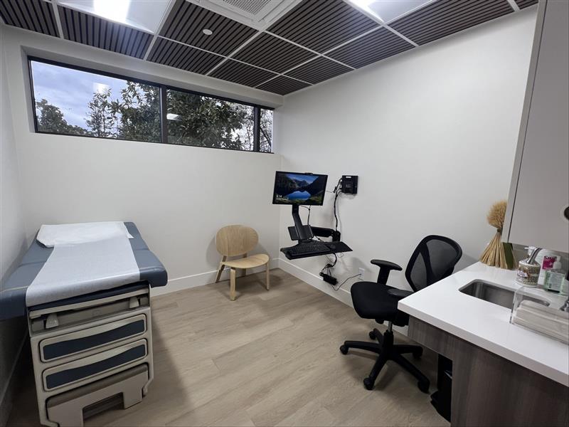 Clean modern exam room
