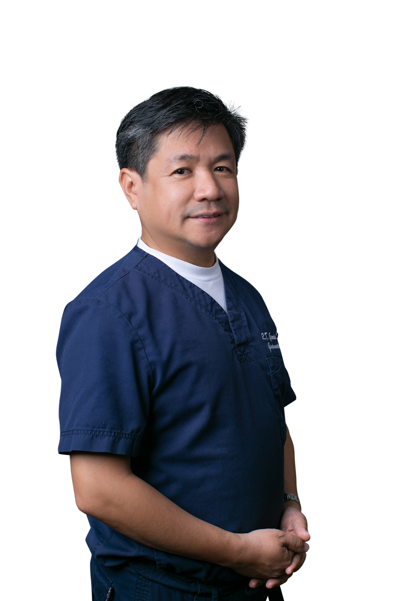 Skilled gastroenterologist in scrubs