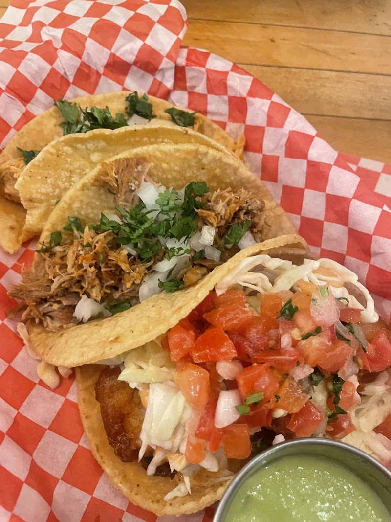 Carnitas and fish tacos