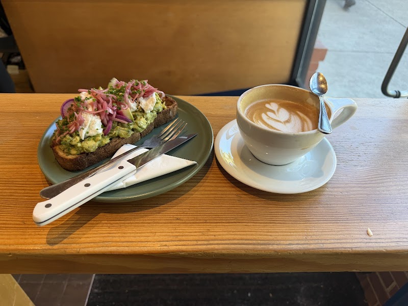 Latte and avocado toast