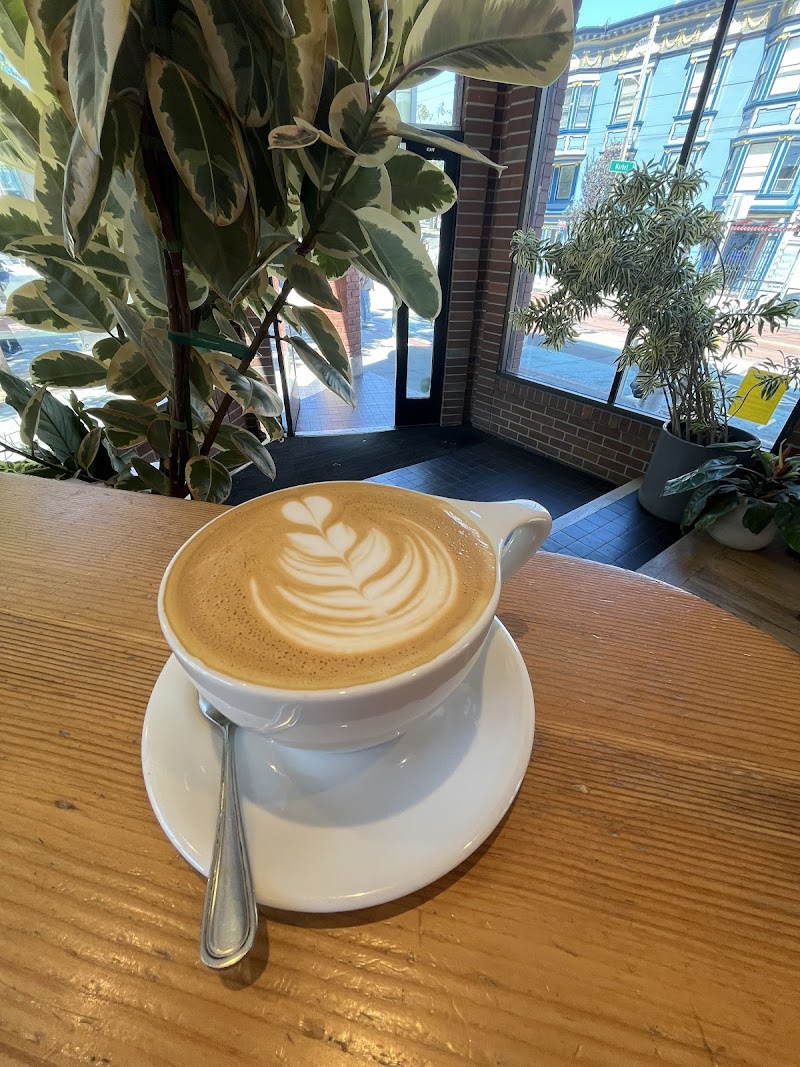 Latte art by the window