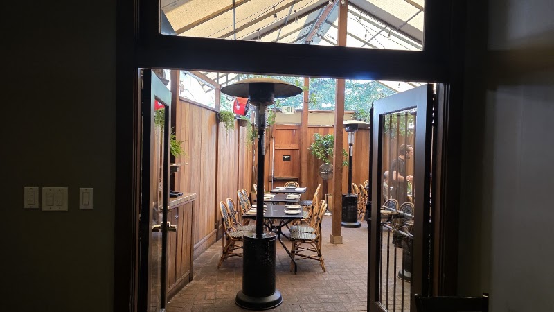 Covered patio with heaters