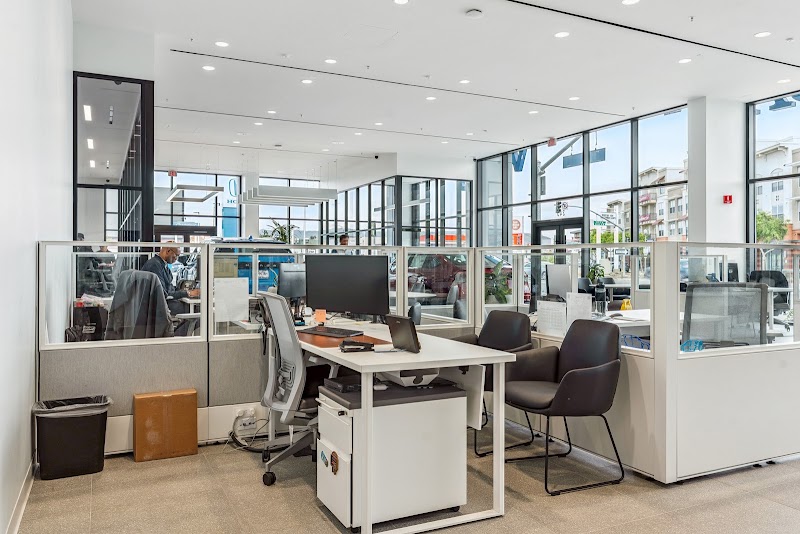 Bright workspace, welcoming desks
