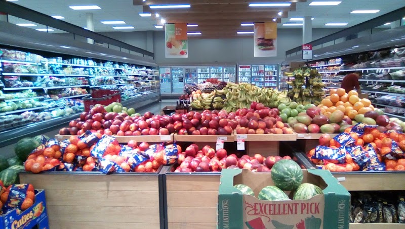 Vibrant produce section inside