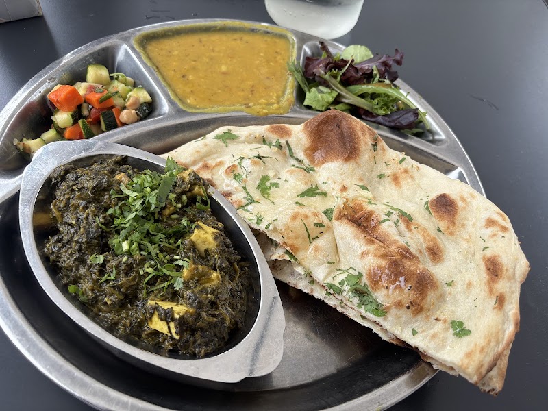 Saag paneer thali spread