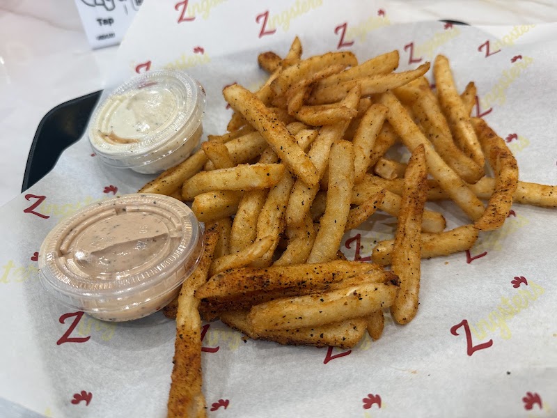 Seasoned fries, signature dipping sauces